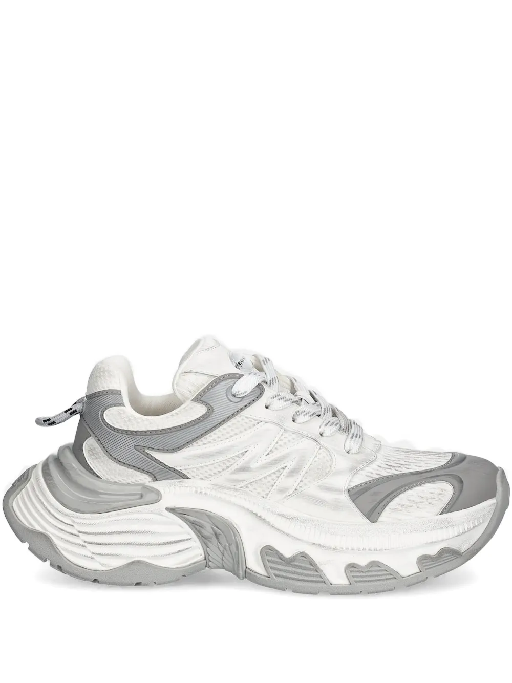 Miss Sixty Textured-platform Sneakers In White