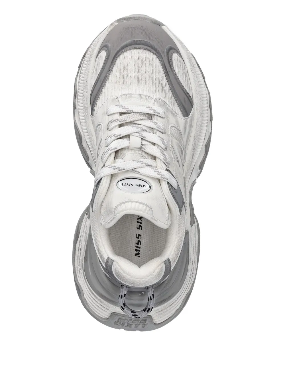 Miss Sixty Textured-platform Sneakers In White