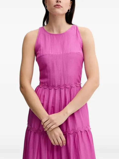 Pedro Del Hierro vestido midi con detalles festoneados