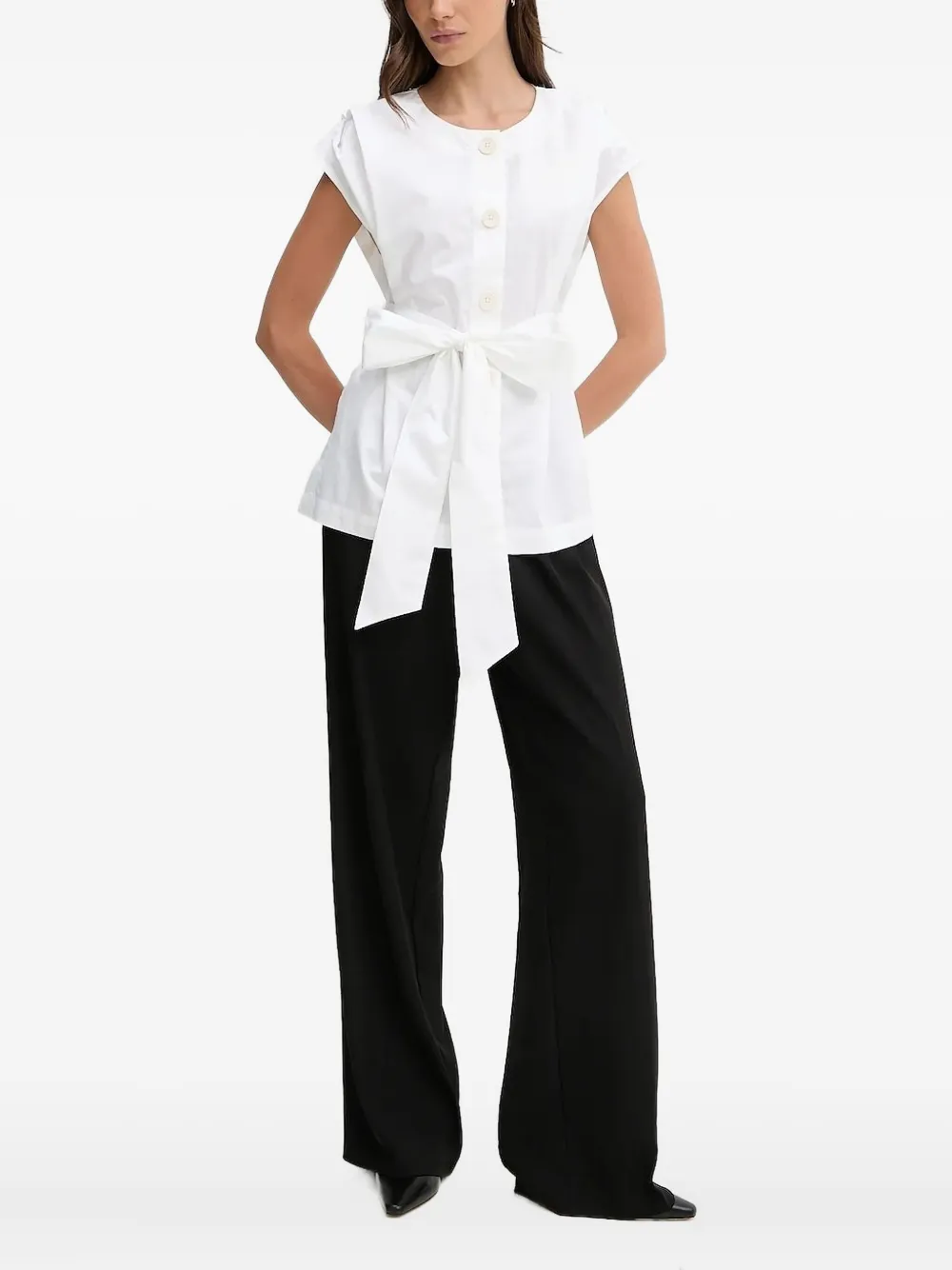 Pedro Del Hierro Button-fastening Bow-detail Top In White