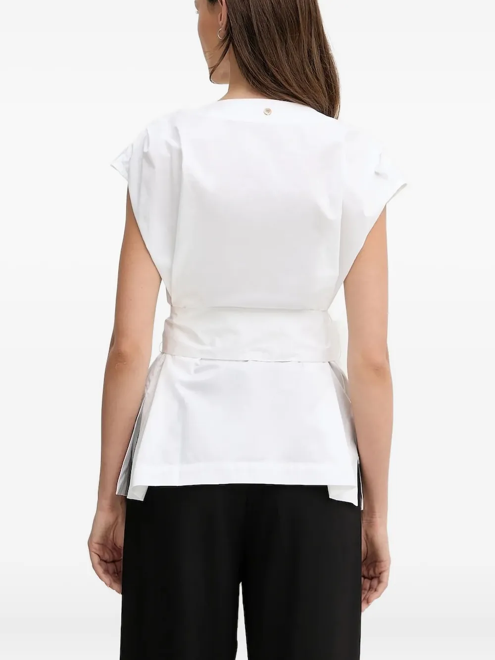 Pedro Del Hierro Top met knoopsluiting en strikdetail - Wit
