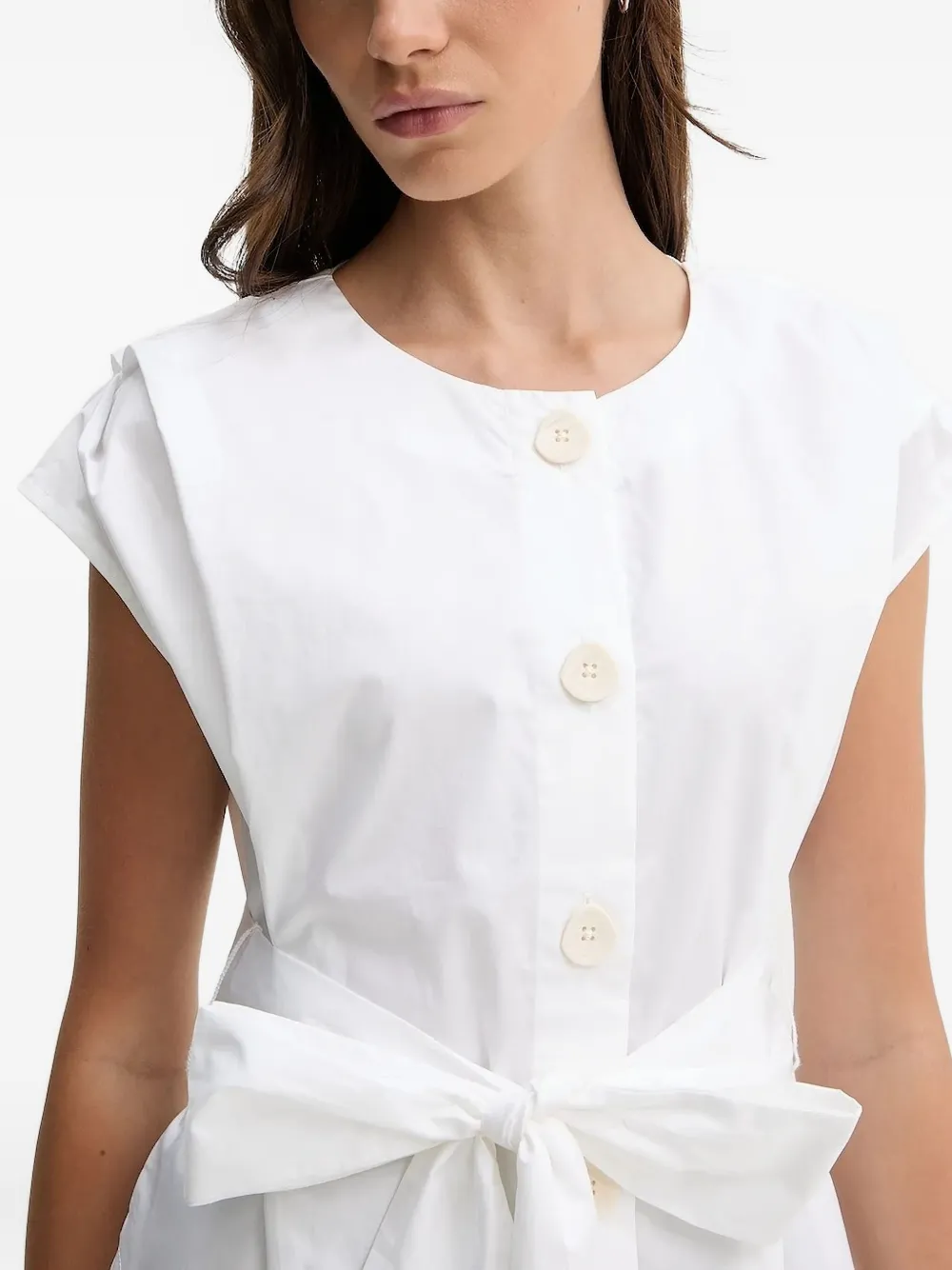 Pedro Del Hierro Button-fastening Bow-detail Top In White