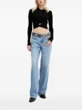 Miss Sixty polo-neck crop top - Black
