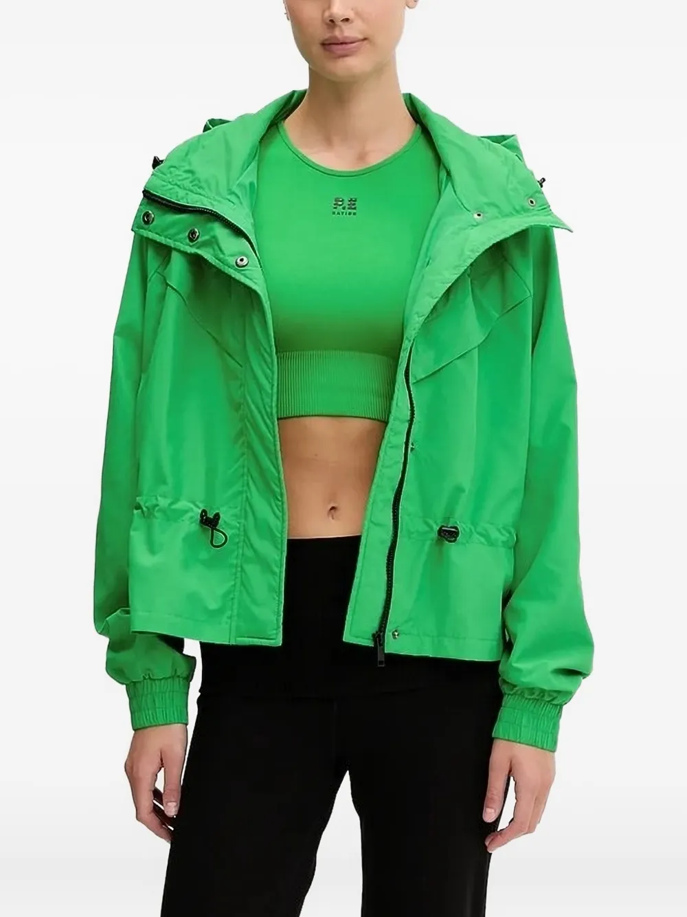P.E Nation hooded drawstrings puffer jacket | Green | Image 1