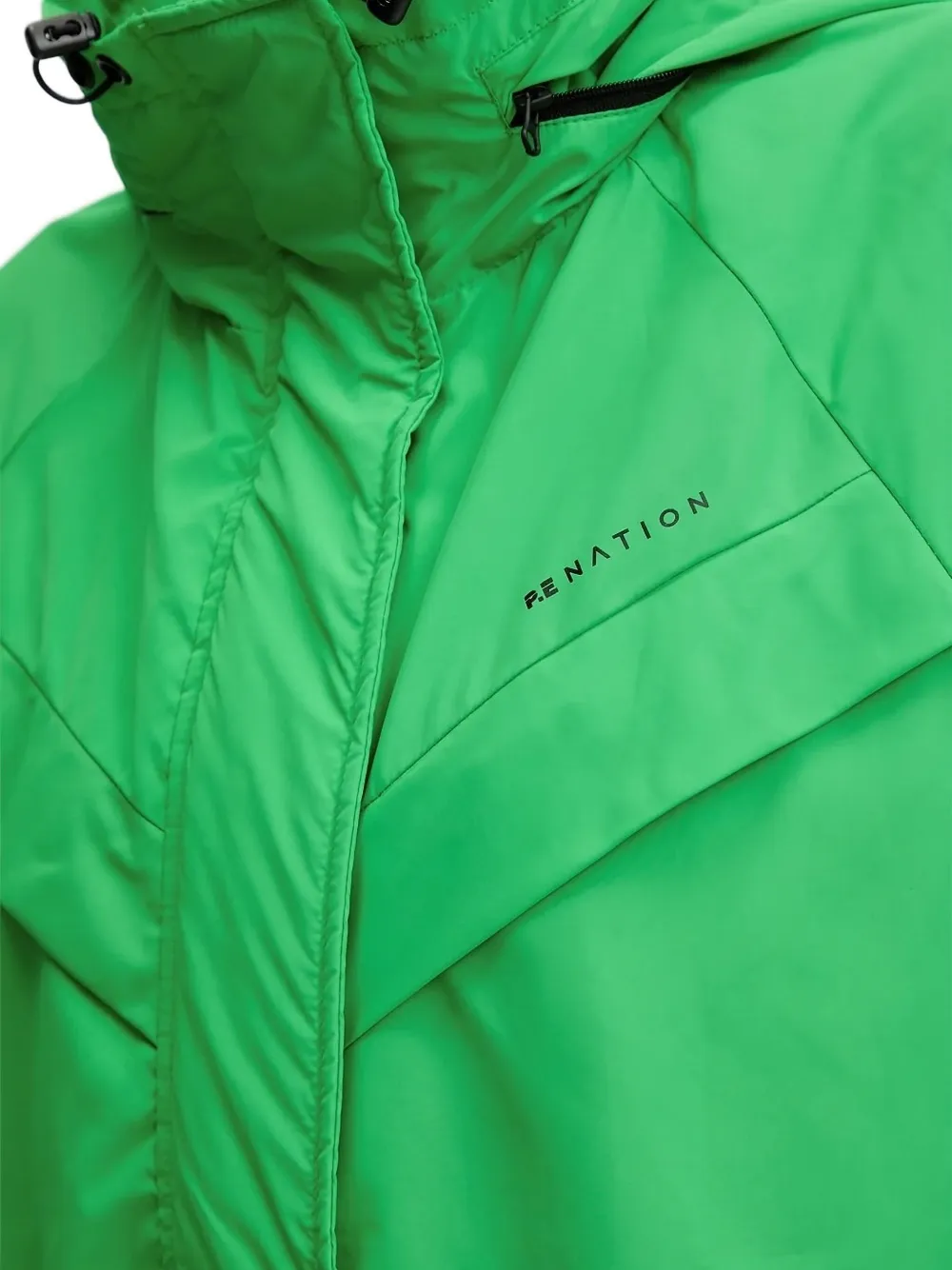P.e Nation Hooded Drawstrings Puffer Jacket In Green