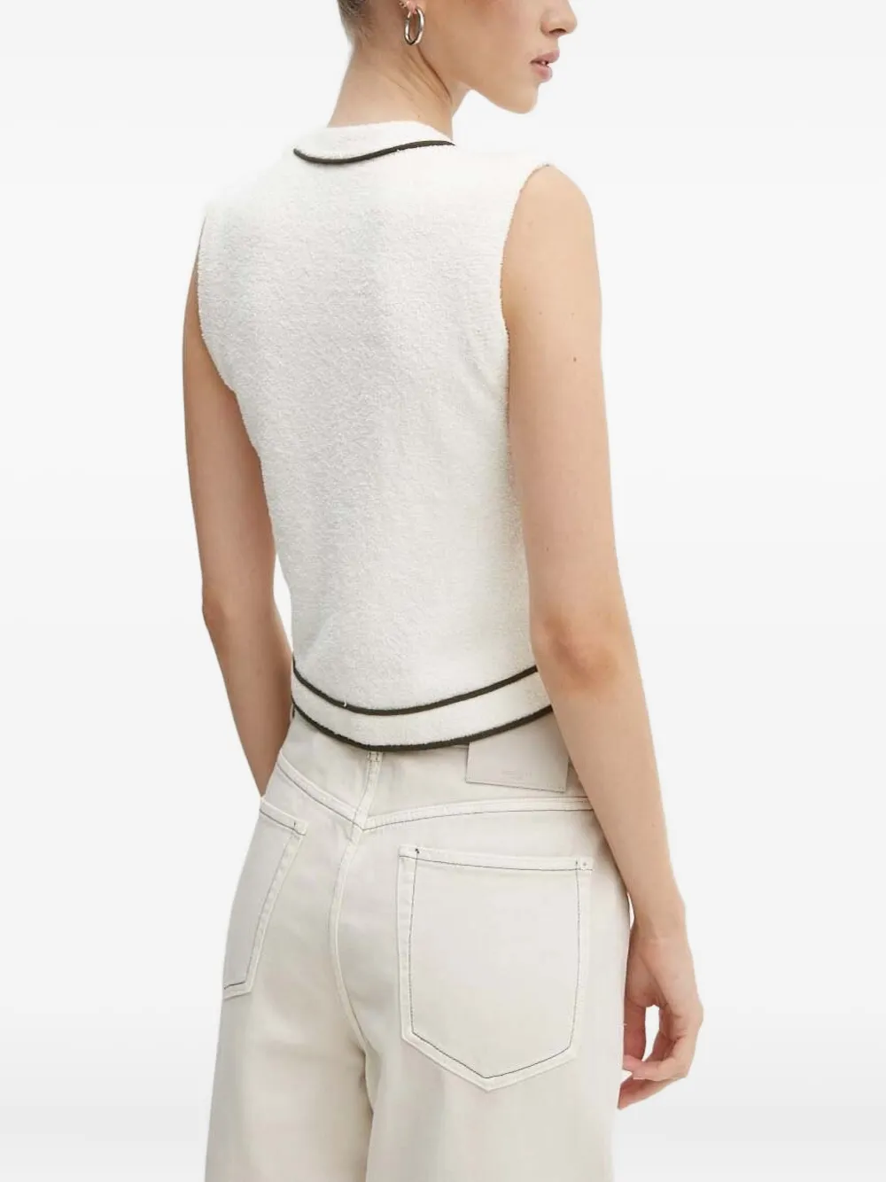 Miss Sixty Buttoned Knitted Vest In Neutral