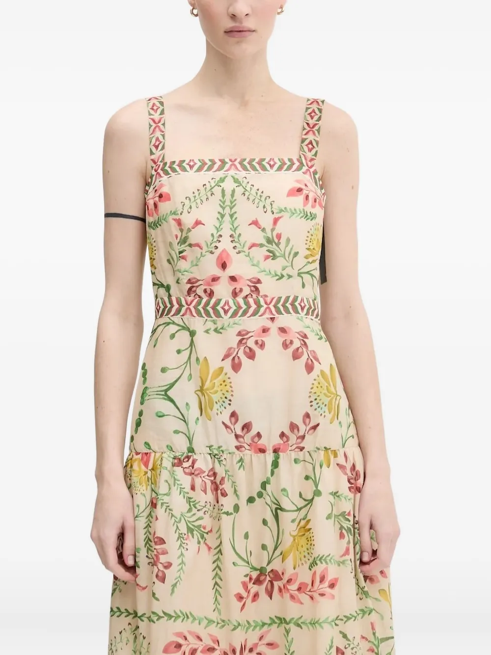 Pedro Del Hierro Jurk met bloemenprint Beige