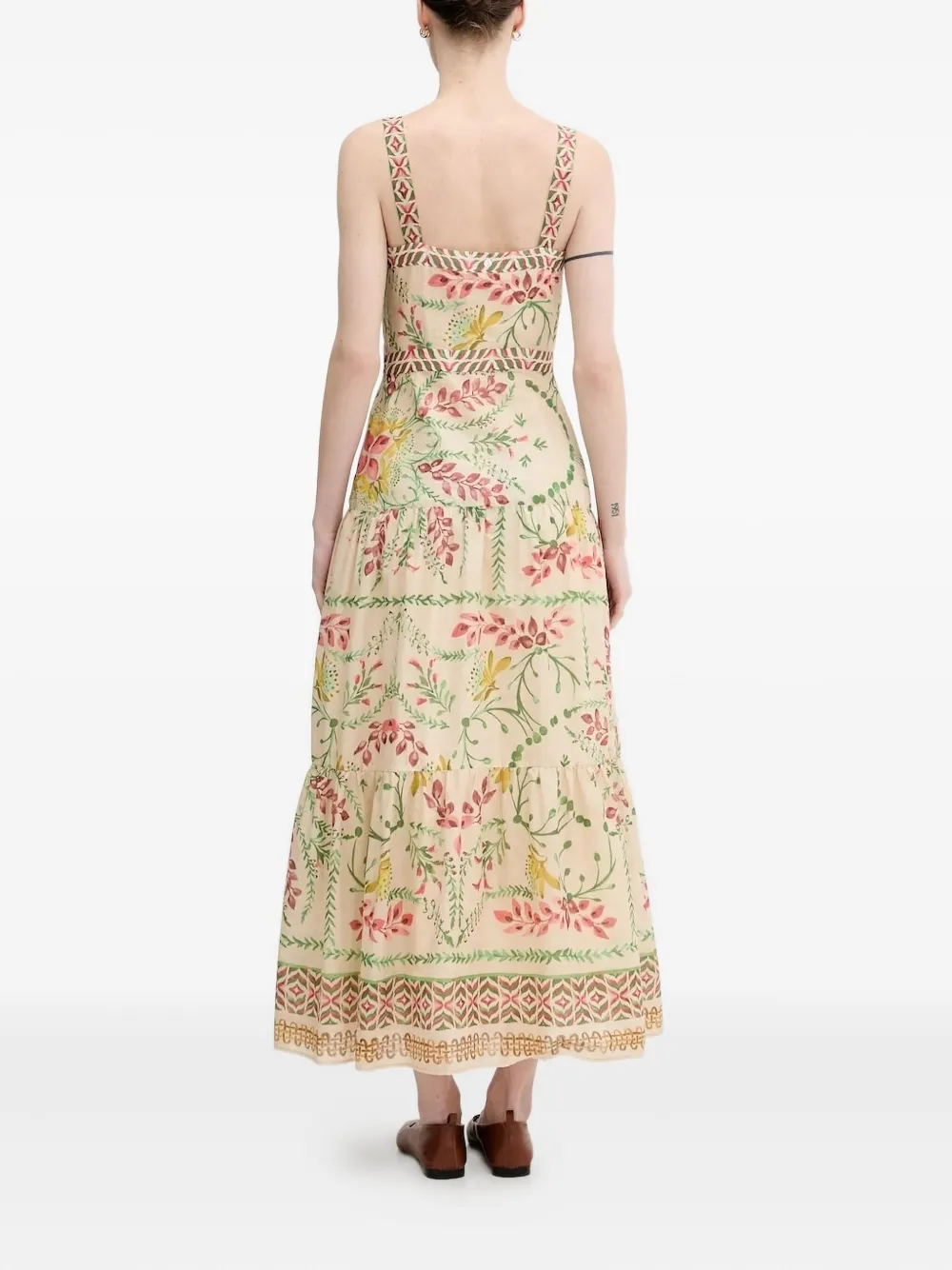 Pedro Del Hierro Jurk met bloemenprint - Beige