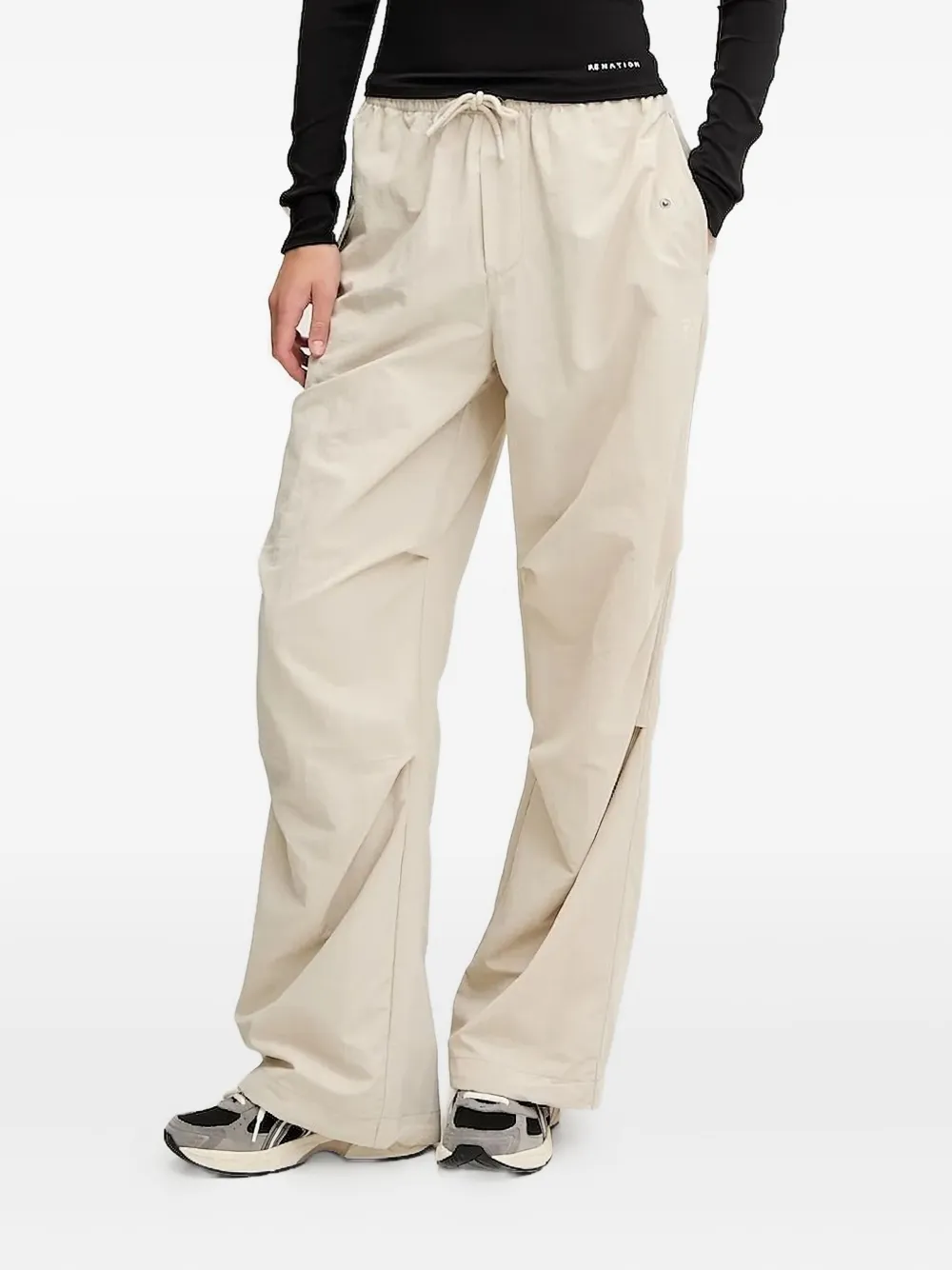P.e Nation Discovery Drawstring-waist Trousers In White