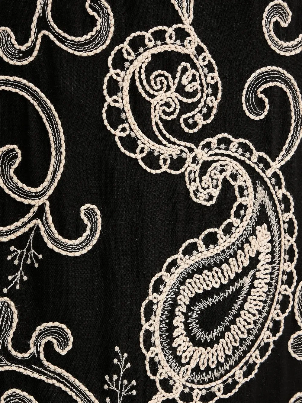 Pedro Del Hierro paisley embroidered dress Zwart