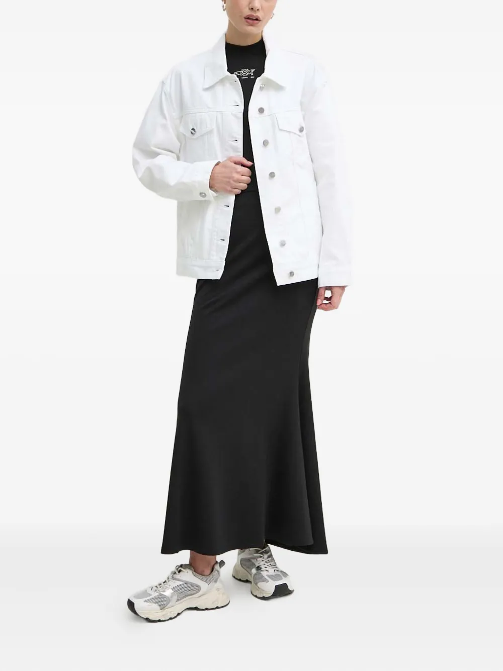 Miss Sixty Buttoned Graphic Jacket In White