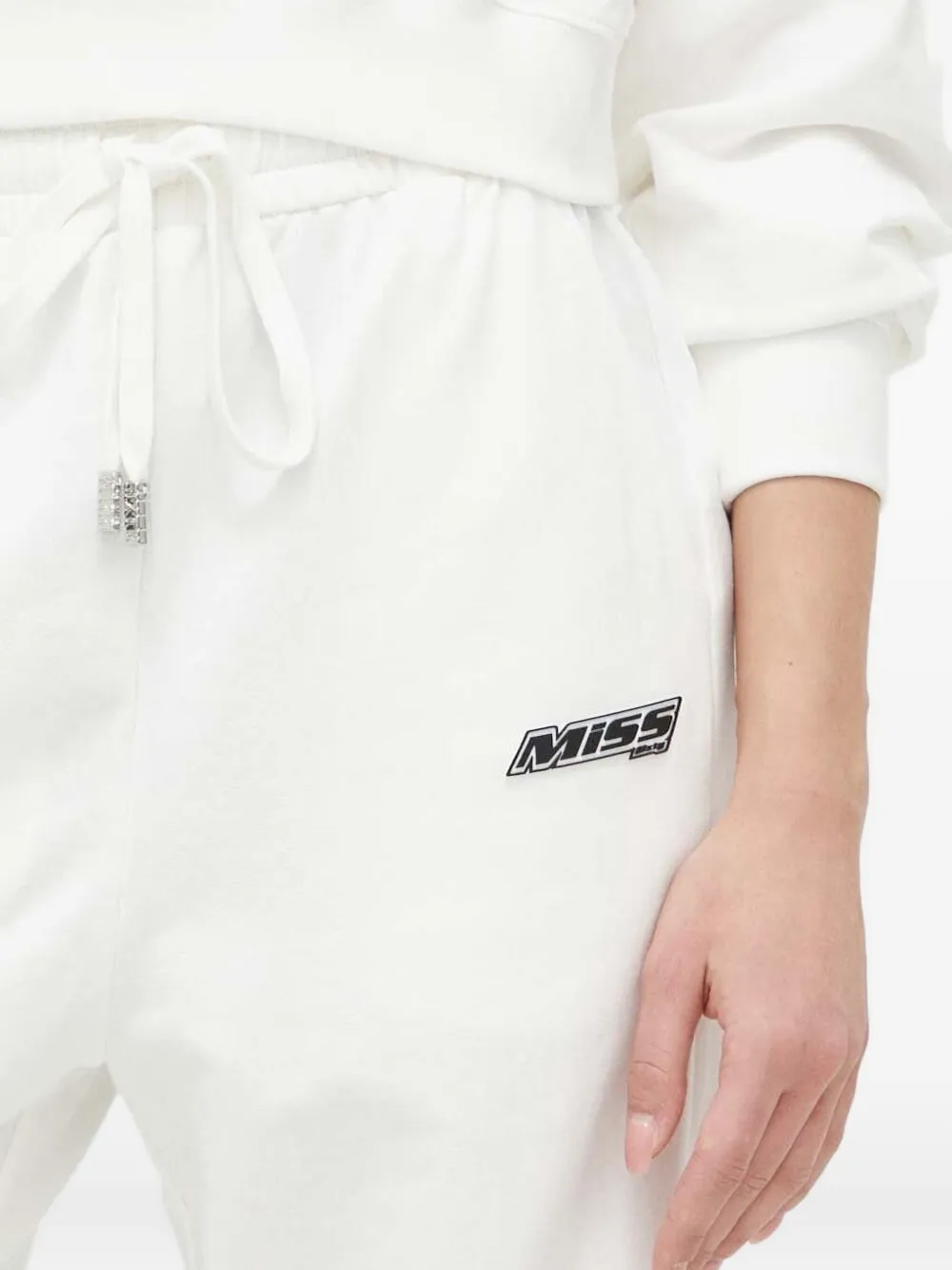 Miss Sixty Logo-detail Drawstring Trousers In White