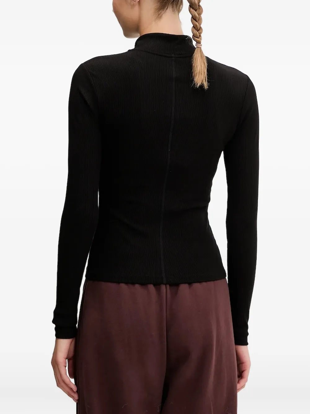 P.e Nation Ribbed Zip-up Fitted Jacket In Black