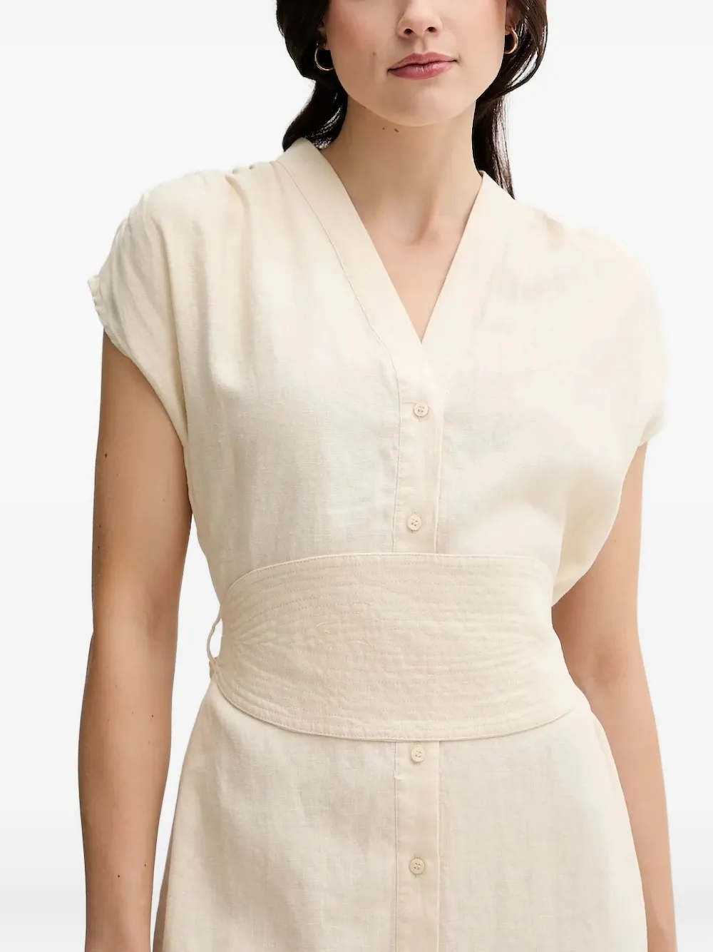 Pedro Del Hierro Button-front Belted Midi Dress In Multi
