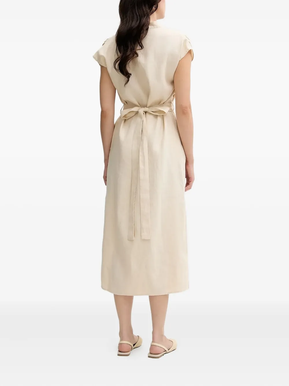 Pedro Del Hierro Button-front Belted Midi Dress In Multi