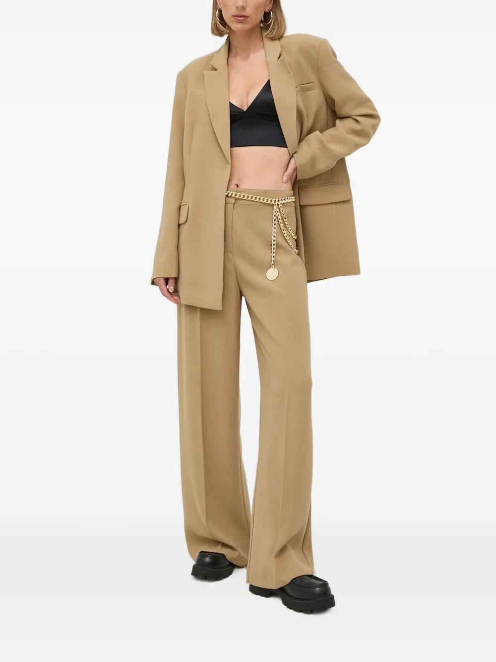 Notes Du Nord Padded-shoulder Blazer In Brown