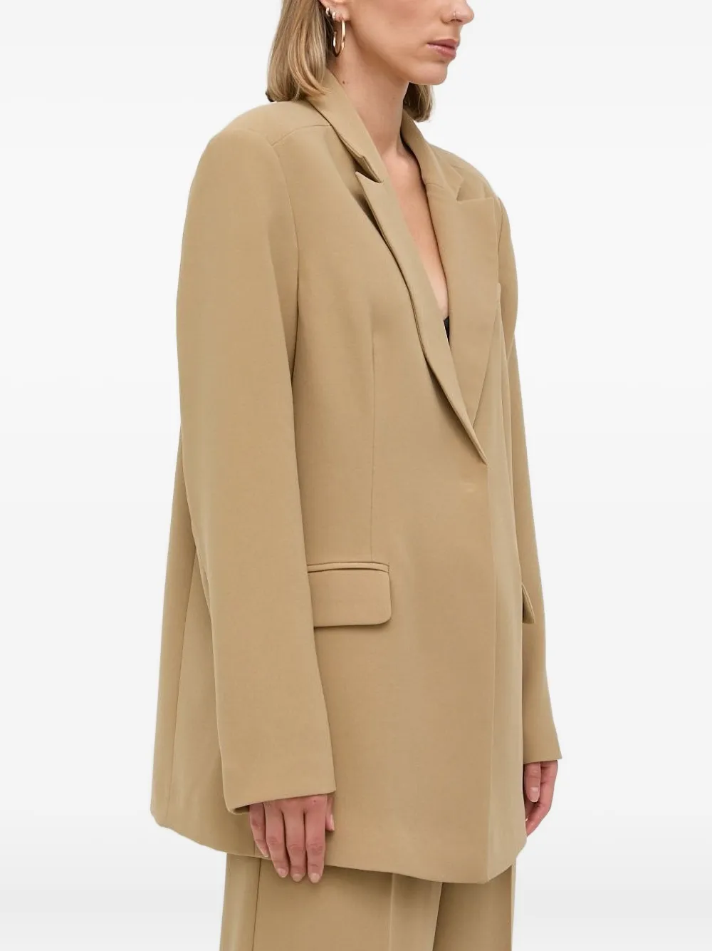 Notes Du Nord Padded-shoulder Blazer In Brown