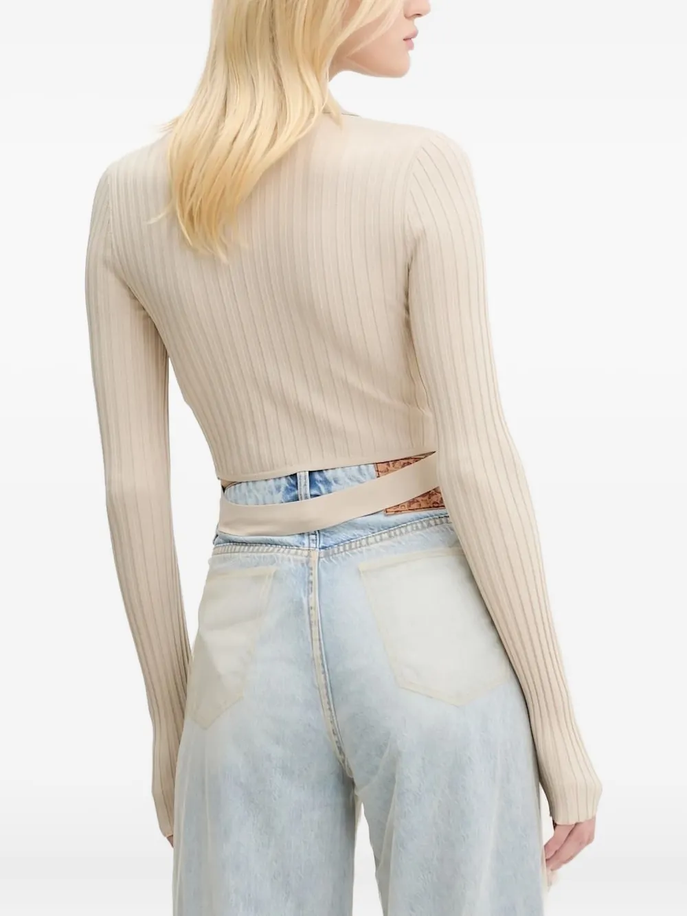 Miss Sixty Ribgebreide polotop - Beige