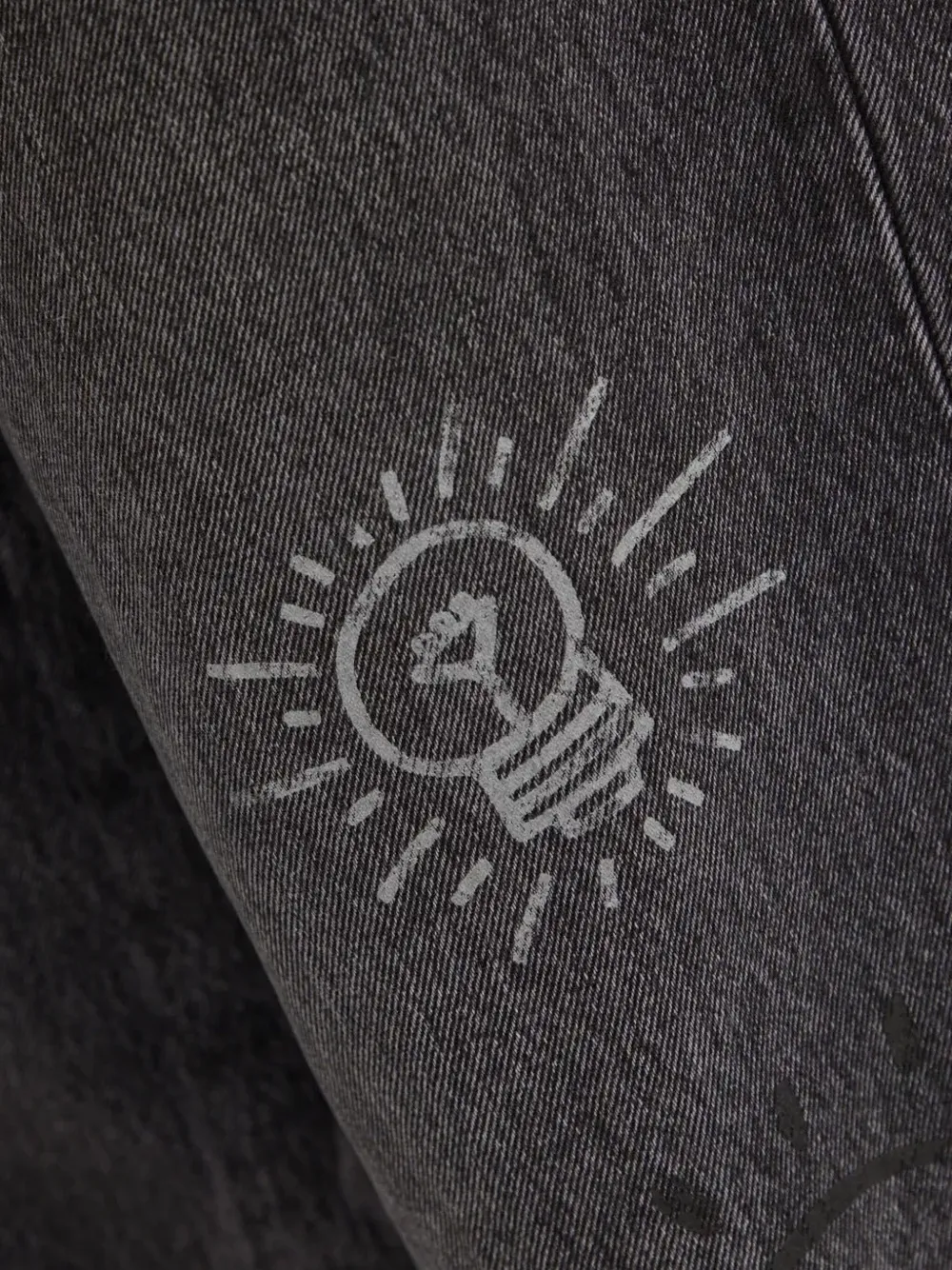 Miss Sixty X Keith Haring Printed Cotton Jeans In Gray