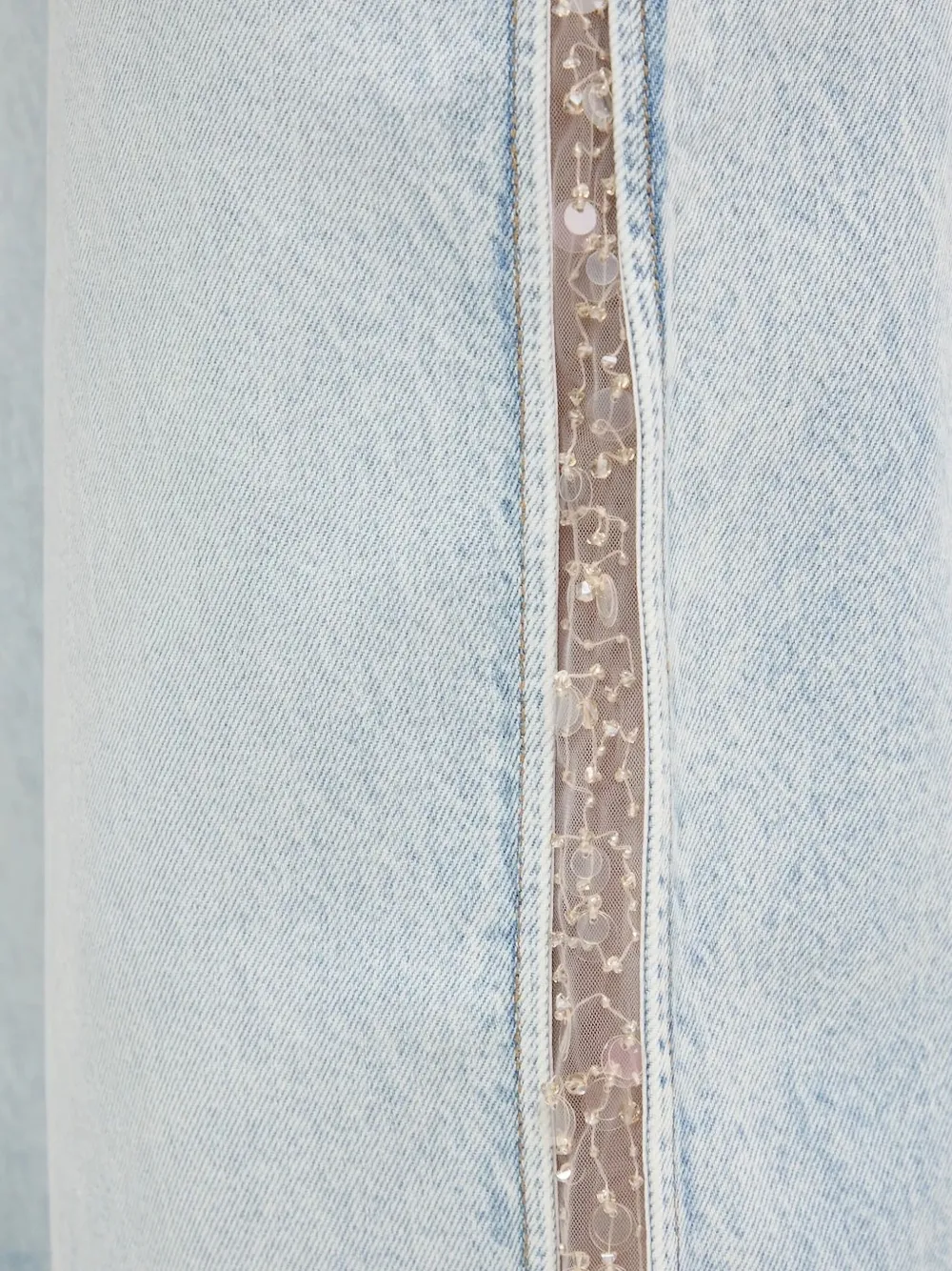 Miss Sixty Sequin-embellished Side-split Jeans In Blue