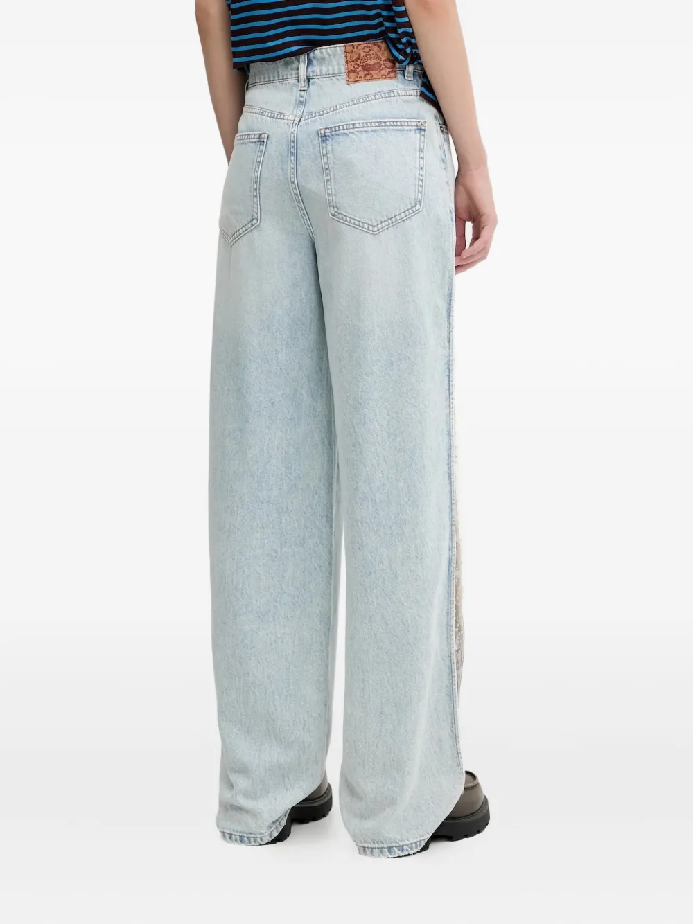 Miss Sixty Jeans verfraaid met pailletten en split - Blauw