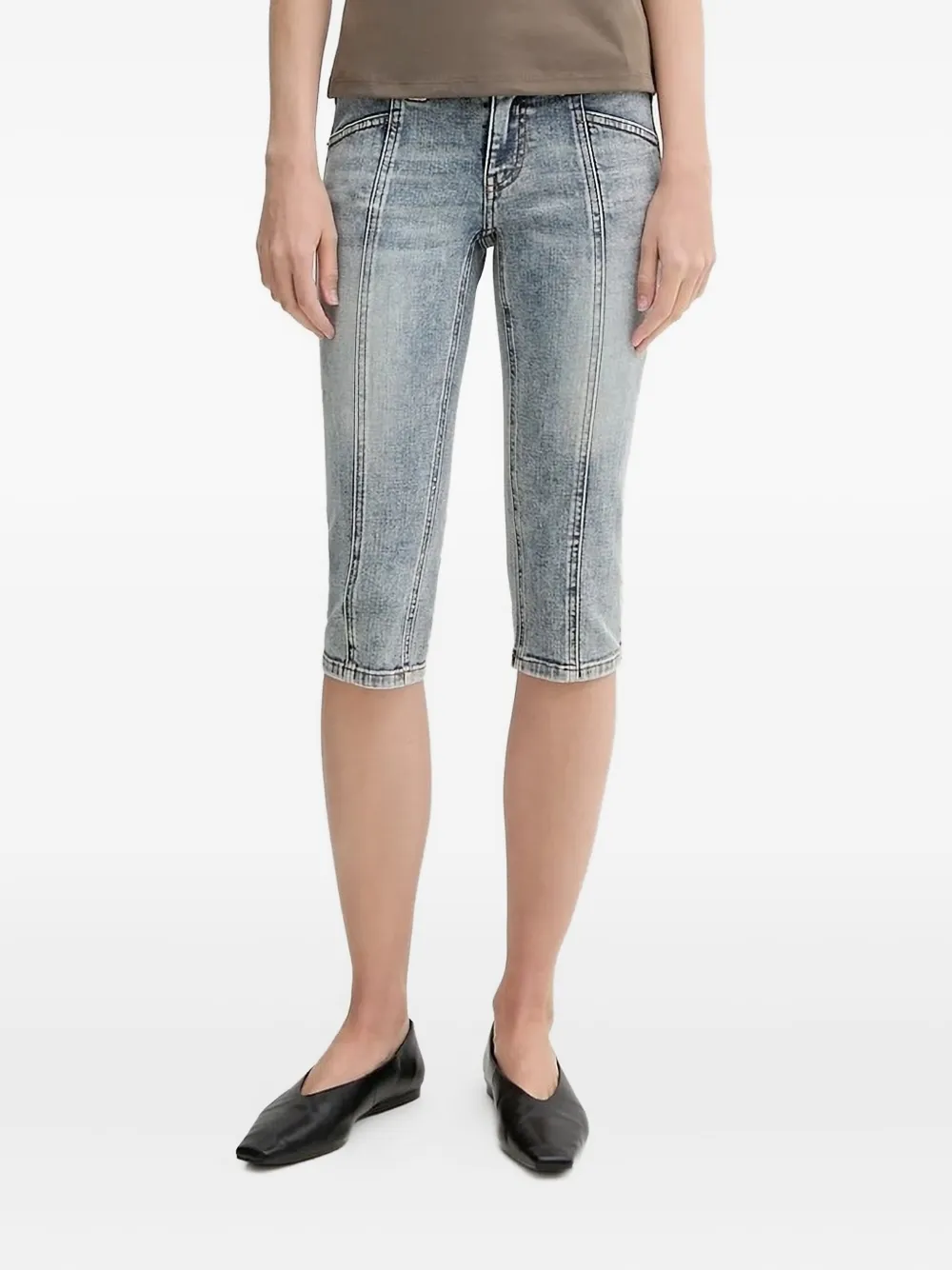 Miss Sixty Belt-loop Denim Shorts In Blue
