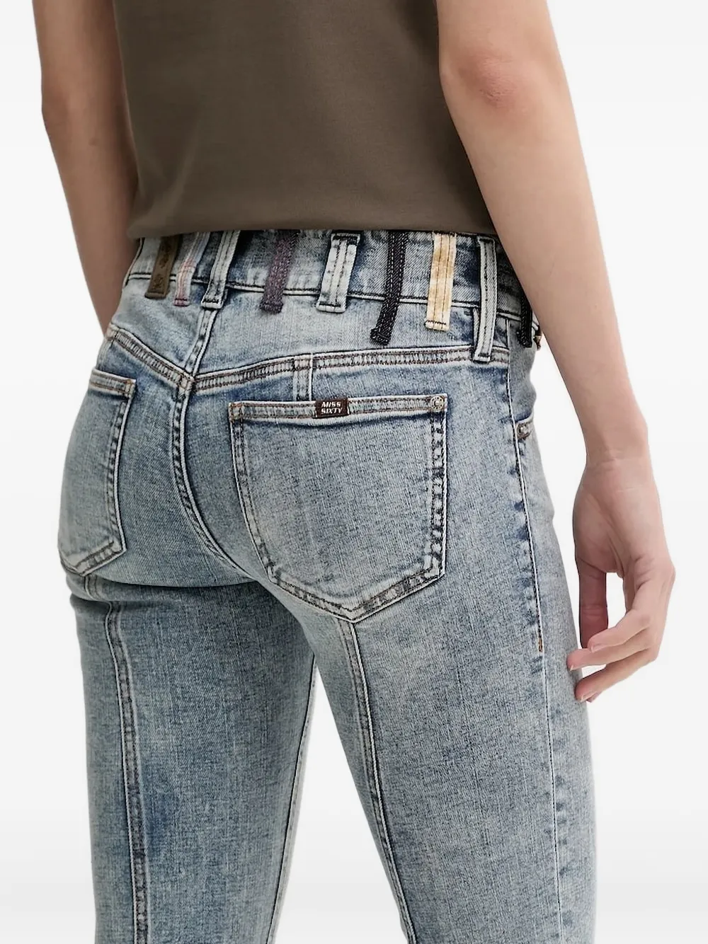 Miss Sixty Belt-loop Denim Shorts In Blue
