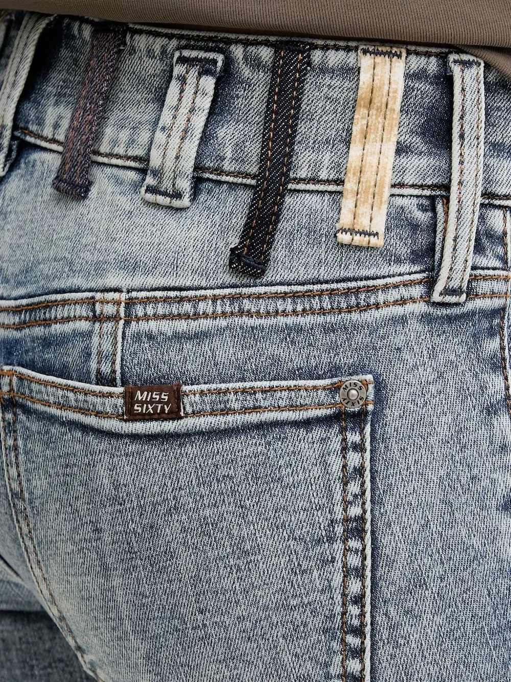 Miss Sixty Belt-loop Denim Shorts In Blue