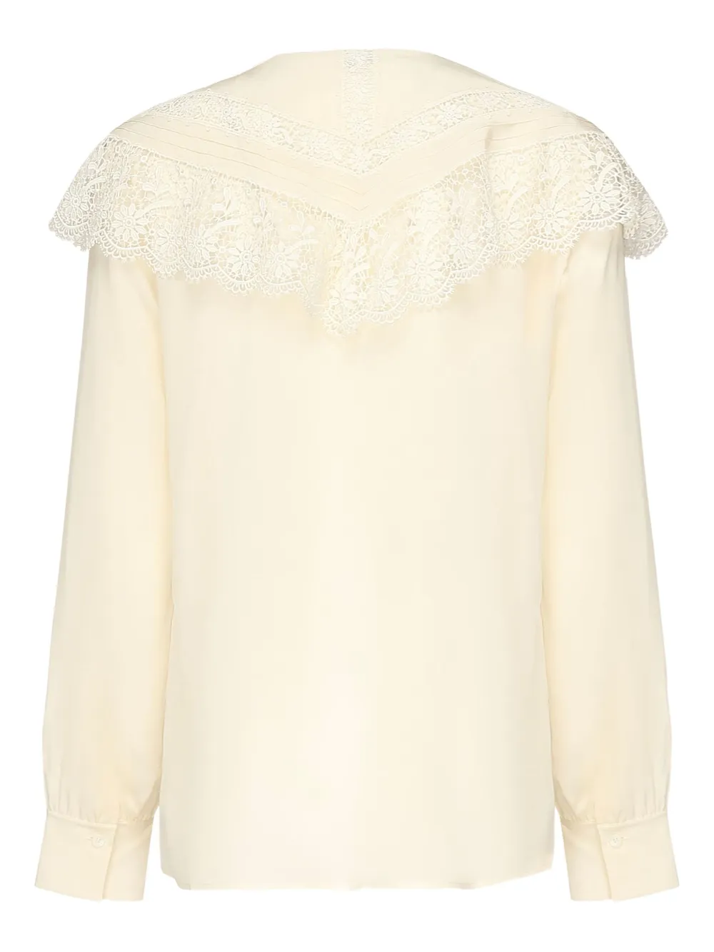 Chloé lace-trimmed silk shirt - Beige
