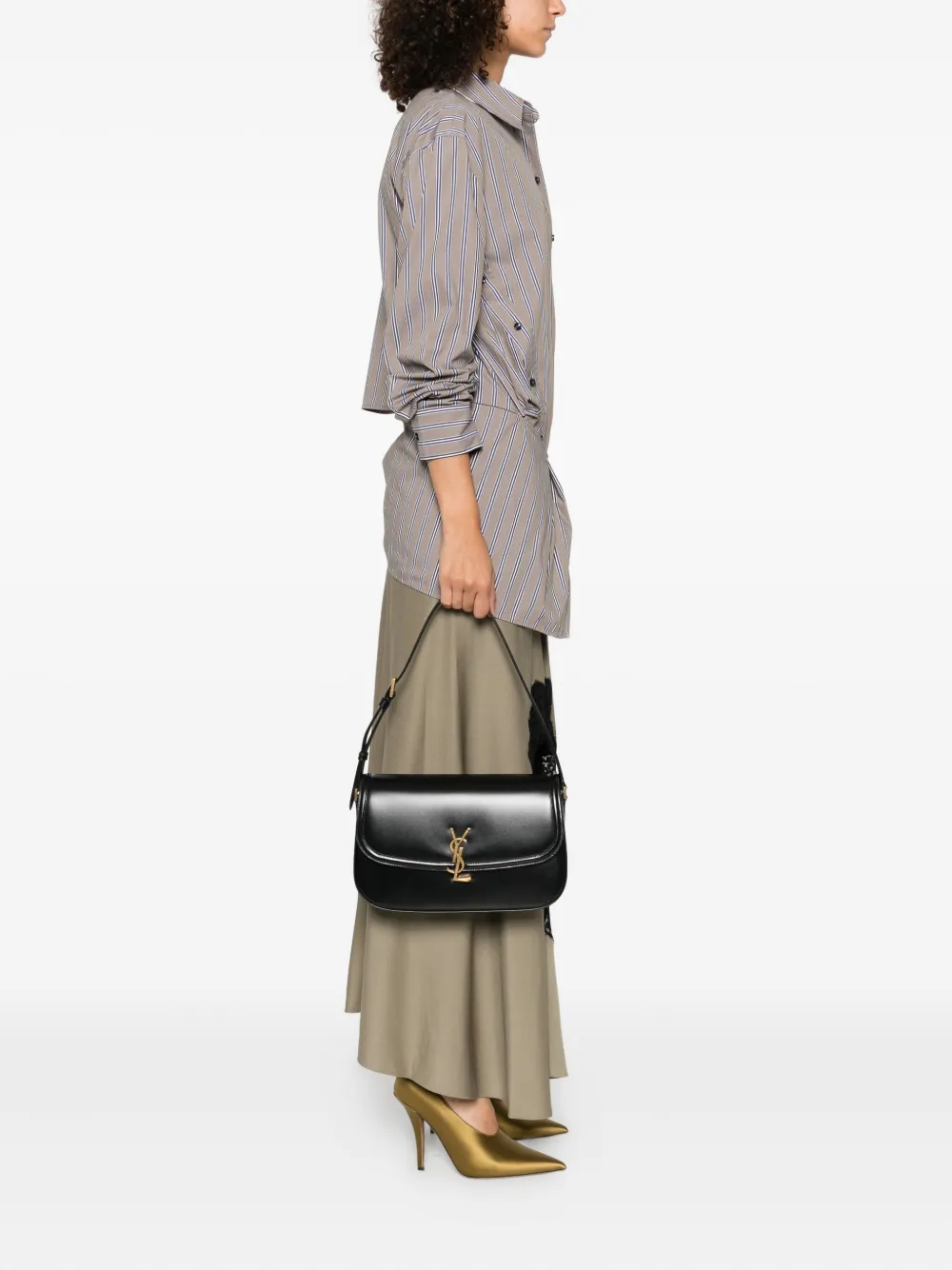 Saint Laurent Kleine Solferino schoudertas - Zwart