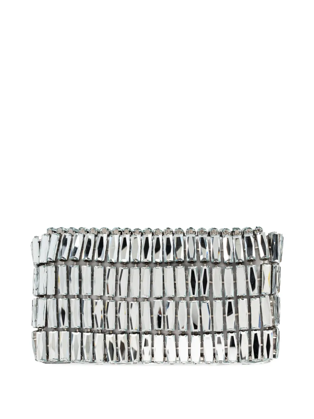 Self-Portrait mini bow-embellishment clutch bag Zilver