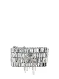 Self-Portrait mini bow-embellishment clutch bag - Silver