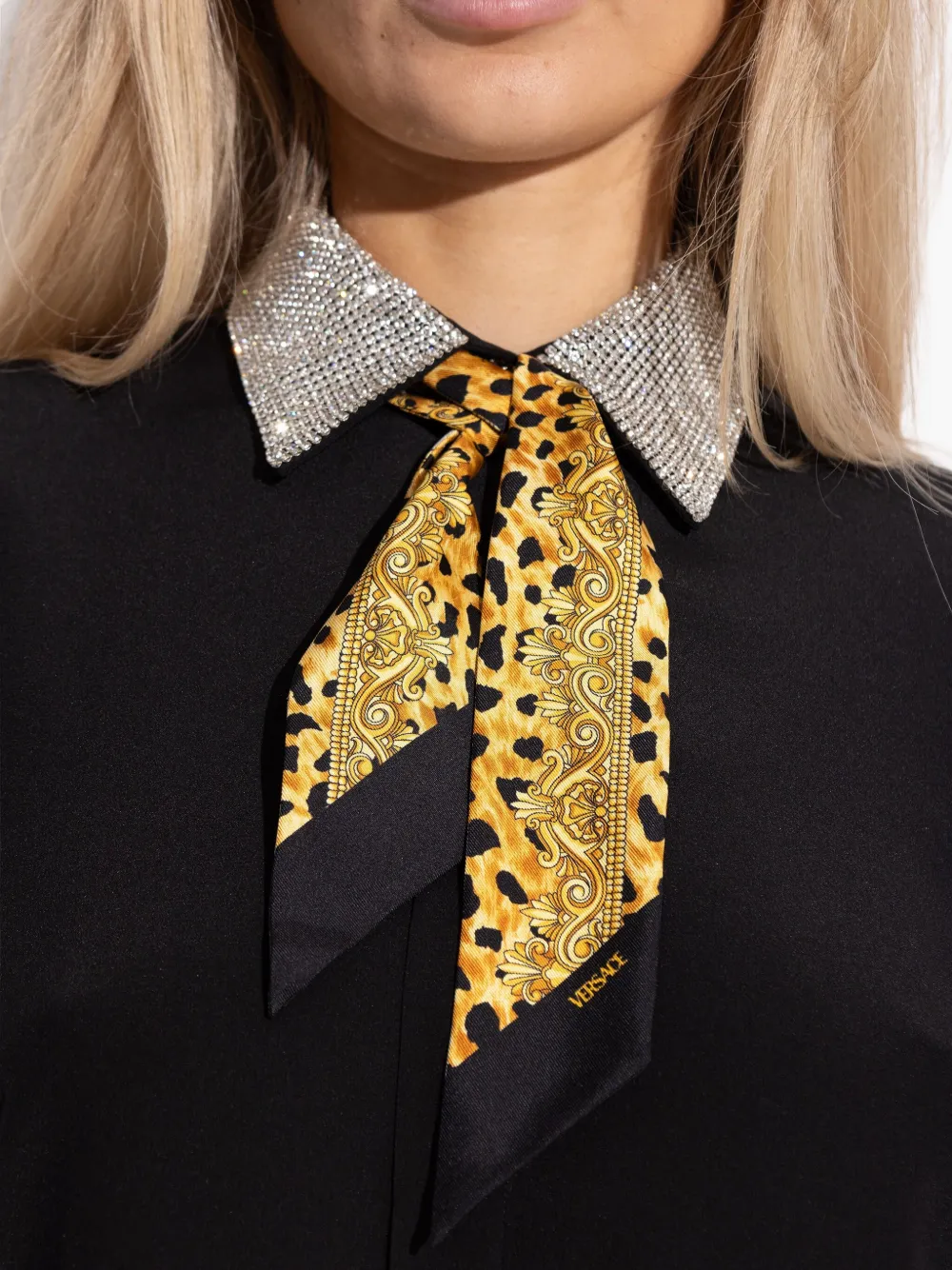 Versace Sjaal met luipaardprint Geel