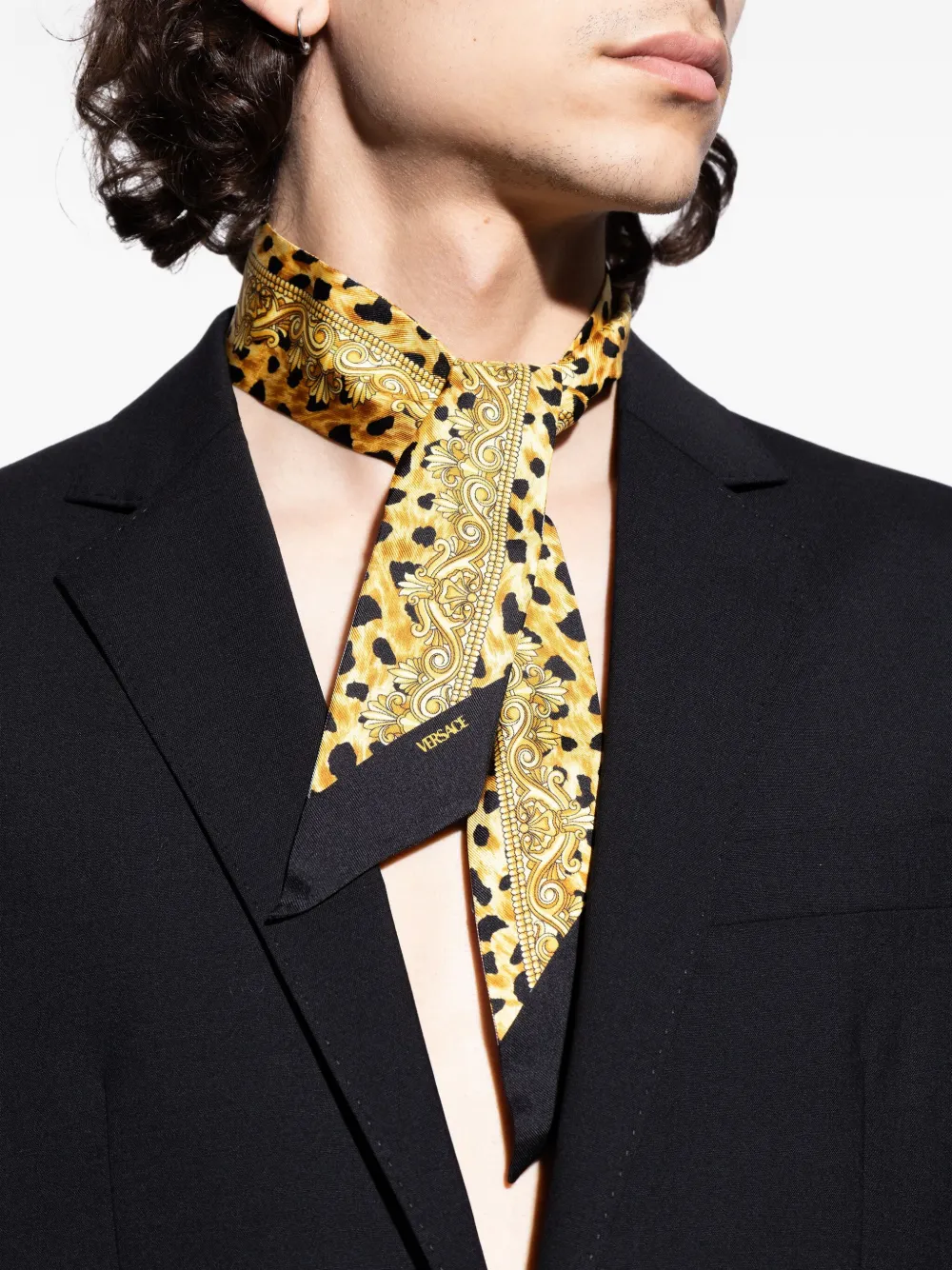 Versace Sjaal met luipaardprint Geel