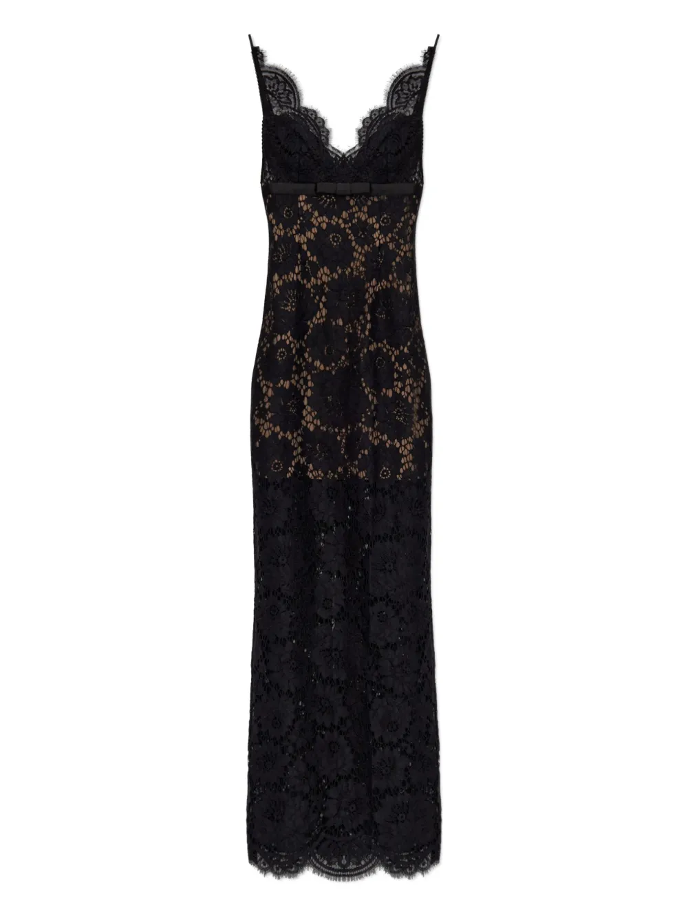 Self-Portrait lace-panelled maxi dress Zwart