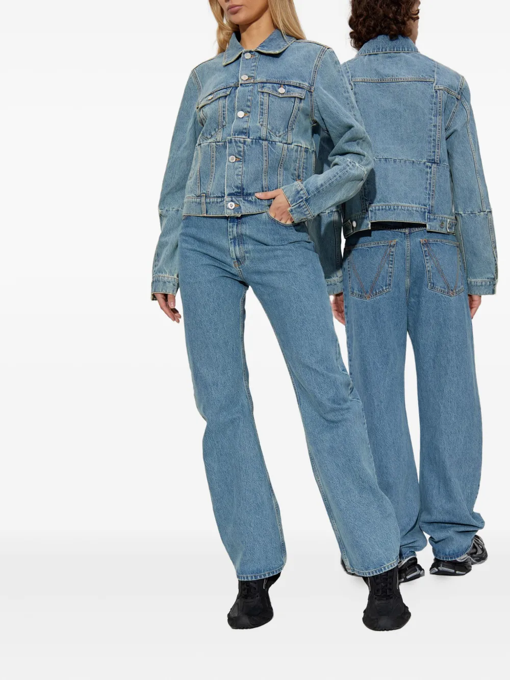 VETEMENTS panelled denim jacket Blauw