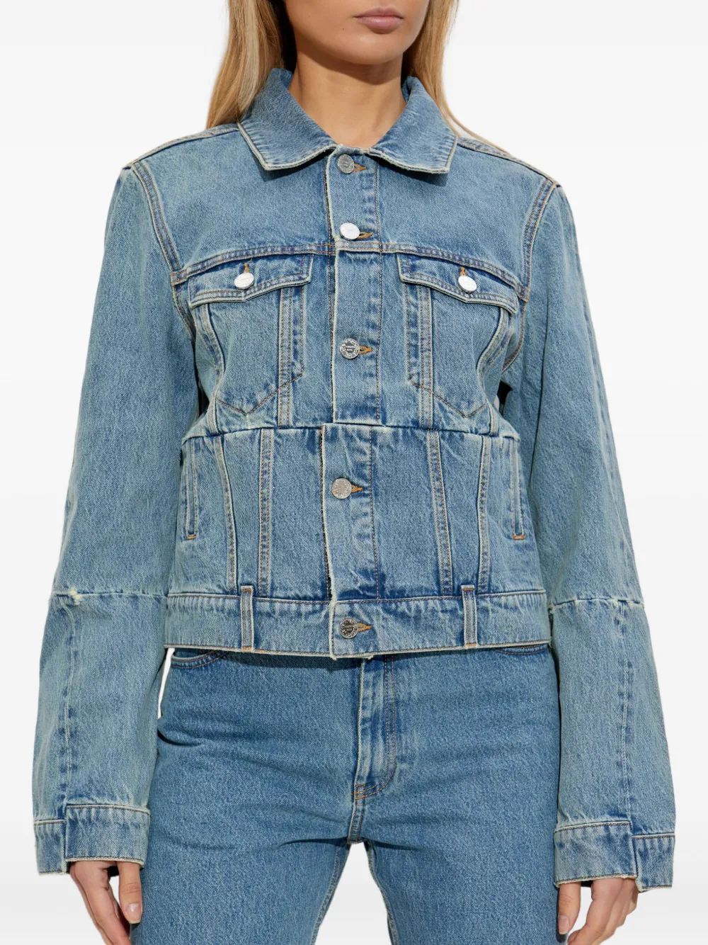 VETEMENTS panelled denim jacket Blauw