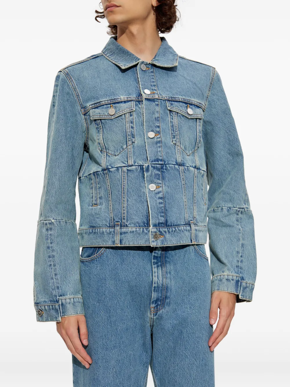 VETEMENTS panelled denim jacket Blauw
