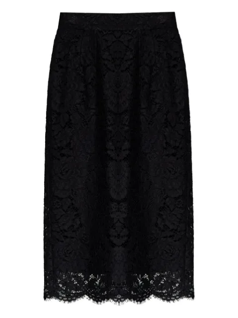 Dolce & Gabbana تنورة ميدي دانتيل بأطراف صدفية