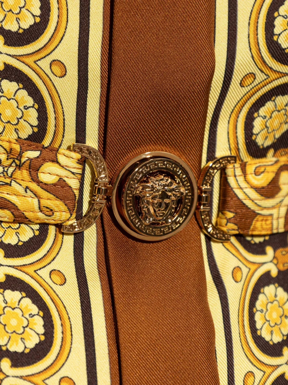 Versace Zijden blousejurk met ceintuur Geel