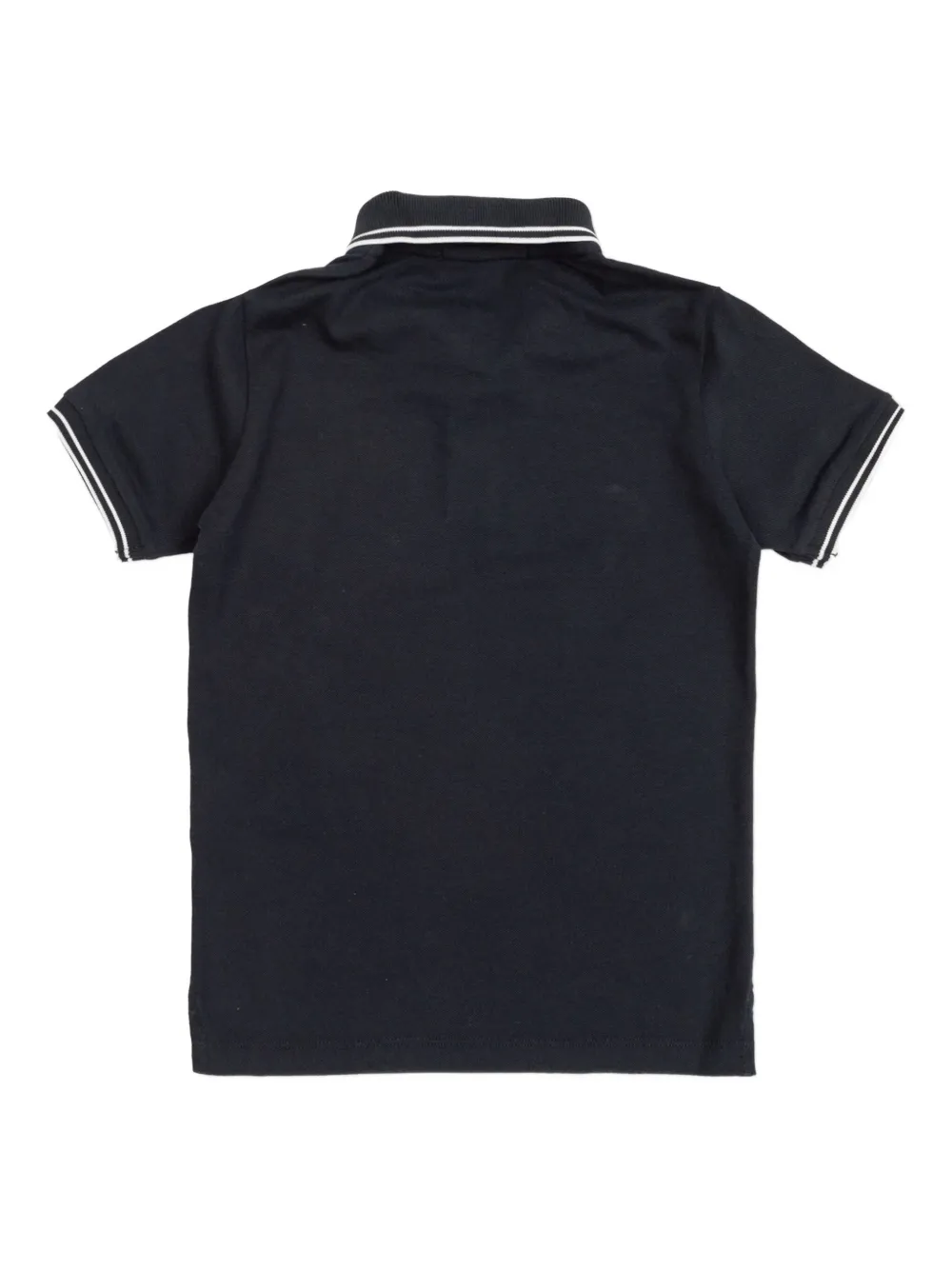 Stone Island Junior tipped collar polo shirt Zwart