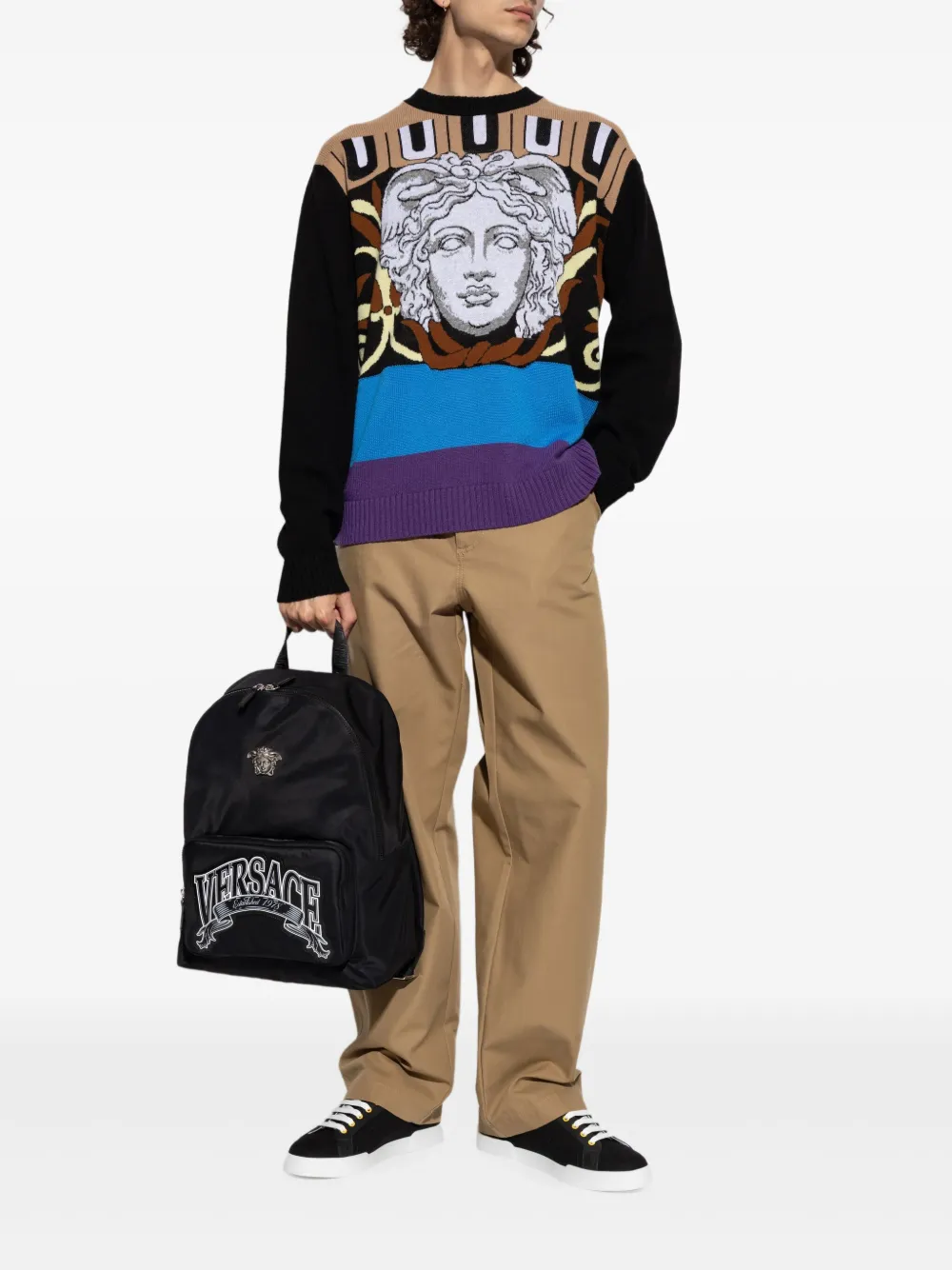 Versace Medusa Head wollen trui - Zwart