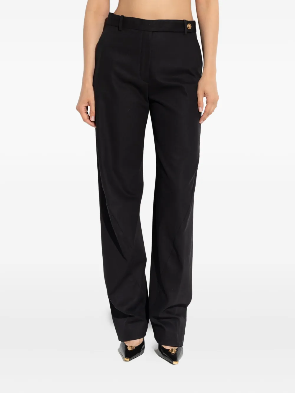 Versace Medusa-button panel trousers Zwart