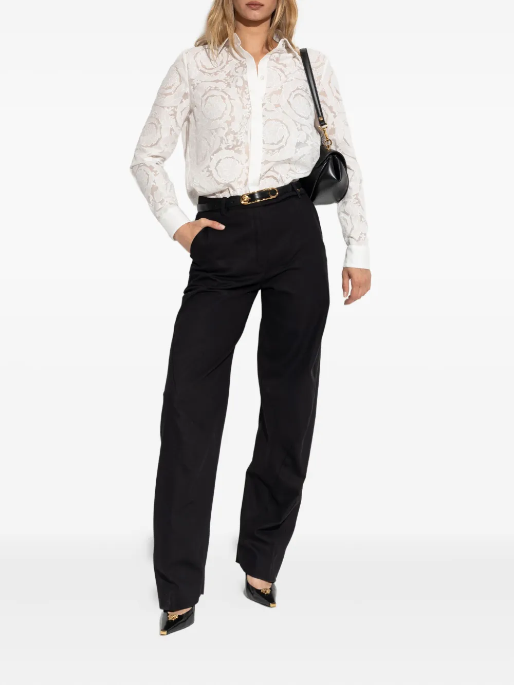 Versace Medusa-button panel trousers Zwart