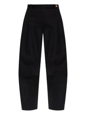 パンツ VERSACE Women Straight Pants 1016403 1A120371B000 BLACK Milano Knit Straight-Leg Pants with Tassels black - CH