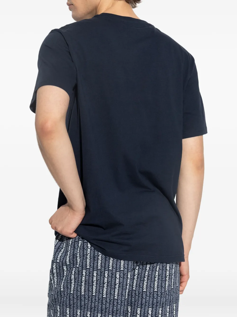 Emporio Armani logo-print pyjama set Blauw