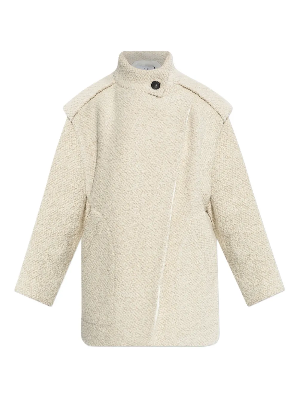 IRO asymmetric-closure wool-blend oversized coat Beige