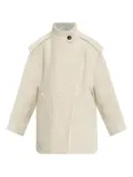 IRO asymmetric-closure wool-blend oversized coat - Neutrals