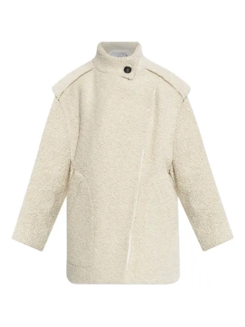 IRO asymmetric-closure wool-blend oversized coat