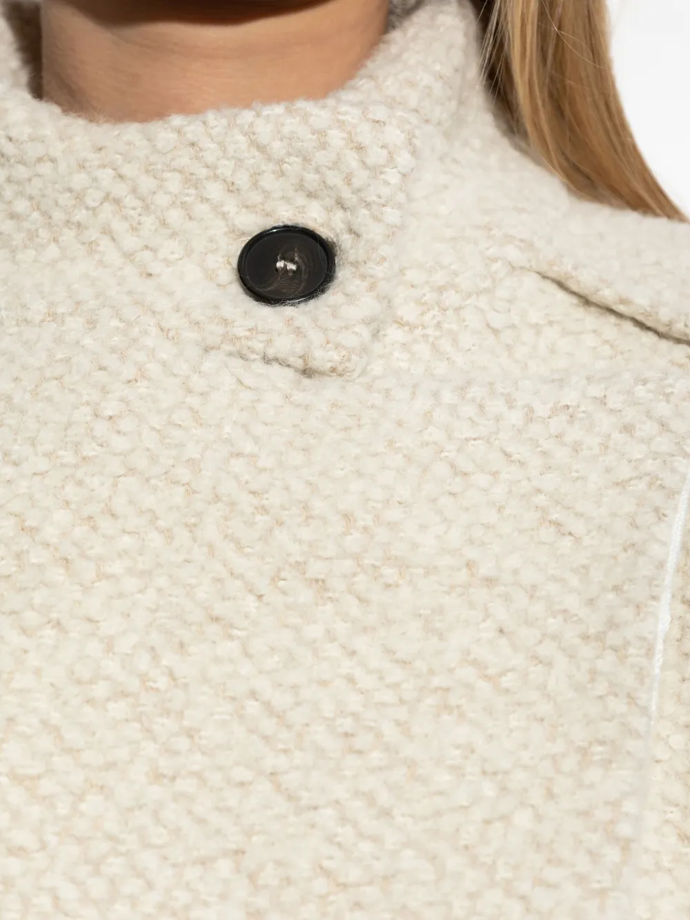 IRO asymmetric-closure wool-blend oversized coat Beige